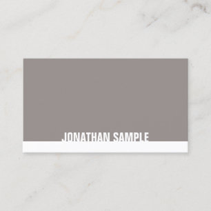 Carte De Visite Design minimaliste élégant Brown Blanc Plaine tend