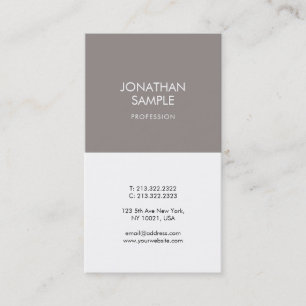 Carte De Visite Design minimaliste élégant Brown blanc tendance