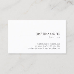 Carte De Visite Design minimaliste élégant Classique Simple Profes