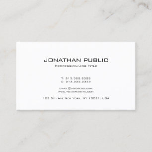 Carte De Visite Design minimaliste moderne design tendance blanc
