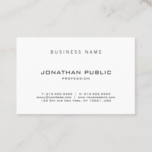 Carte De Visite Design minimaliste moderne élégant professionnel (Devant)