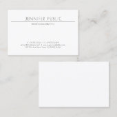 Carte De Visite Design minimaliste moderne Élégant Professionnel (Devant / Derrière)