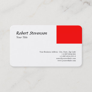 Carte De Visite Design minimaliste moderne tendance Rouge & blanc