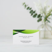 Carte De Visite Design minimaliste moderne vert professionnel (Debout devant)