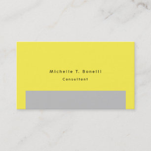 Carte De Visite Design minimaliste simple gris jaune