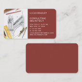 Carte De Visite Design Moderne Architecte Construction (Devant / Derrière)