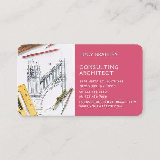 Carte De Visite Design Moderne Architecte Construction (Devant)