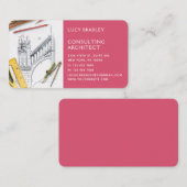 Carte De Visite Design Moderne Architecte Construction (Devant / Derrière)