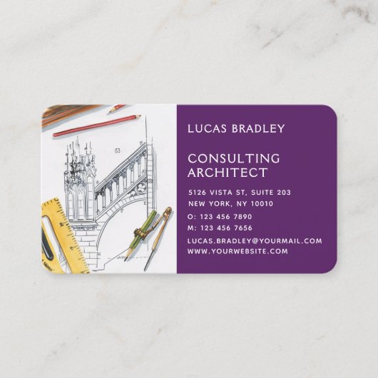 Carte De Visite Design Moderne Architecte Construction (Devant)