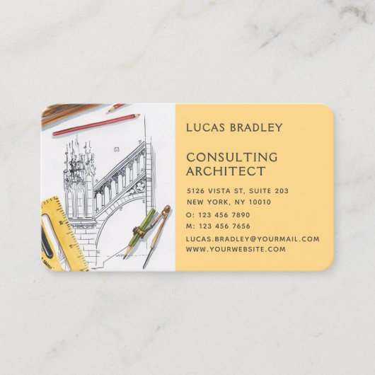 Carte De Visite Design Moderne Architecte Construction (Devant)