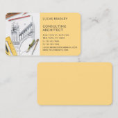 Carte De Visite Design Moderne Architecte Construction (Devant / Derrière)
