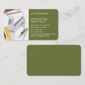 Carte De Visite Design Moderne Architecte Construction (Devant / Derrière)