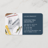 Carte De Visite Design Moderne Architecte Construction (Devant)