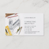 Carte De Visite Design Moderne Architecte Construction (Devant)