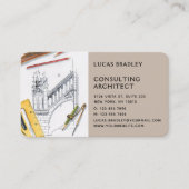 Carte De Visite Design Moderne Architecte Construction (Devant)