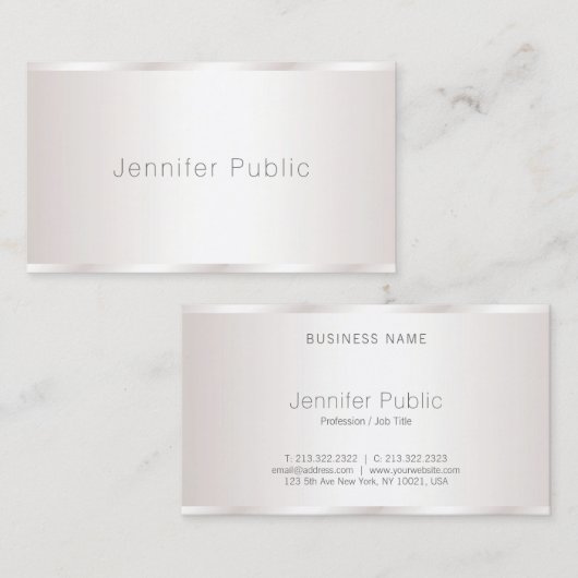 Carte De Visite Design Moderne Attrayant Glamor Luxe Élégant (Devant / Derrière)