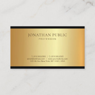 Carte De Visite Design moderne Black Gold Glamor Professionnel