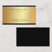 Carte De Visite Design moderne Black Gold Glamor Professionnel (Devant / Derrière)