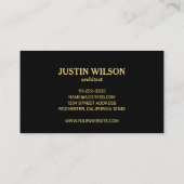 Carte De Visite Design moderne Black Gold Stars professionnel (Dos)