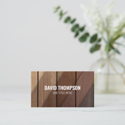 Carte De Visite Design Moderne Bois de construction menuiserie (Debout devant)