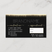 Carte De Visite Design moderne Chic Cream Light Gold Effet Maquill (Dos)