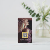 Carte De Visite Design moderne chic photos réseautique code QR (Debout devant)