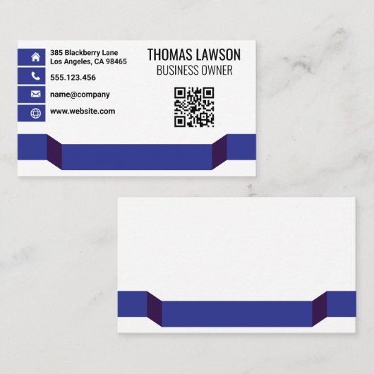 Carte De Visite Design moderne | Code QR (Devant / Derrière)