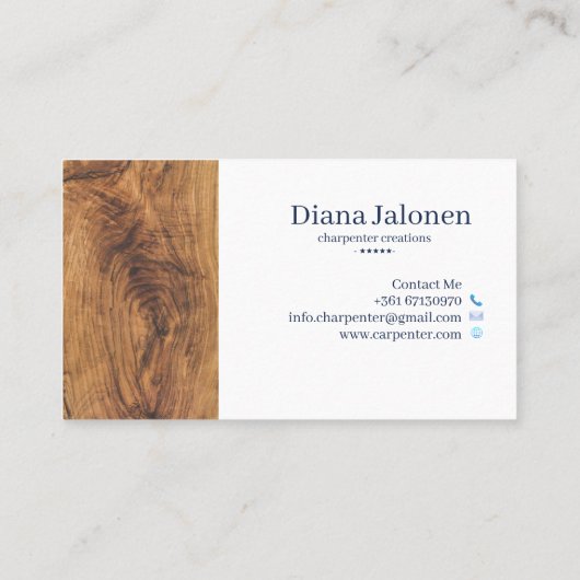 Carte De Visite Design Moderne Construction de menuiserie En Bois (Dos)