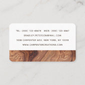 Carte De Visite Design Moderne Construction de menuiserie En Bois (Dos)