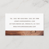 Carte De Visite Design Moderne Construction de menuiserie En Bois (Dos)