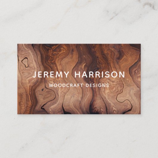 Carte De Visite Design Moderne Construction de menuiserie En Bois (Devant)