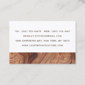 Carte De Visite Design Moderne Construction de menuiserie En Bois (Dos)