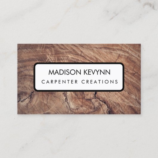 Carte De Visite Design Moderne Construction de menuiserie En Bois (Devant)