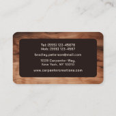 Carte De Visite Design Moderne Construction de menuiserie en bois  (Dos)