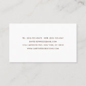 Carte De Visite Design Moderne Construction de menuiserie en bois (Dos)