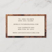 Carte De Visite Design Moderne Construction de menuiserie En Bois (Dos)