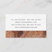 Carte De Visite Design Moderne Construction de menuiserie en bois (Dos)