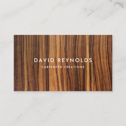 Carte De Visite Design Moderne Construction de menuiserie En Bois (Devant)