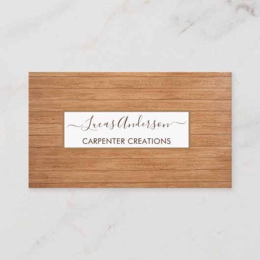 Carte De Visite Design Moderne Construction de menuiserie en bois  (Devant)