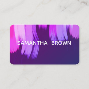 Carte De Visite design moderne de peinture rose et violet abstrait