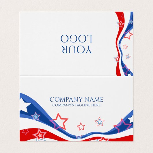 Carte De Visite Design moderne du drapeau américain (Extérieur déplié)