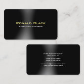 Carte De Visite Design moderne Elegant Black Grey Manager (Devant / Derrière)