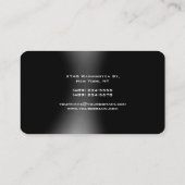 Carte De Visite Design moderne Elegant Black Grey Manager (Dos)