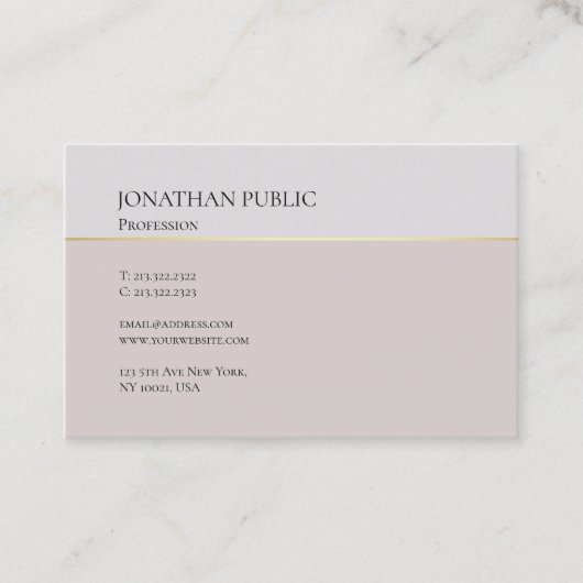 Carte De Visite Design moderne élégant Design épuré professionnel (Devant)