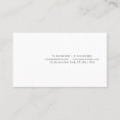 Carte De Visite Design moderne élégant élégant Blanc élégant (Dos)