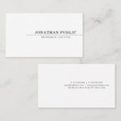 Carte De Visite Design moderne élégant élégant Blanc élégant (Devant / Derrière)