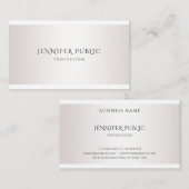 Carte De Visite Design moderne Elégant Faux Argent Simple Modèle (Devant / Derrière)