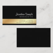 Carte De Visite Design moderne Elegant Gold Look Professional (Devant / Derrière)