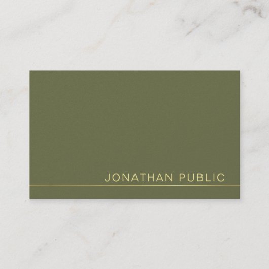 Carte De Visite Design moderne élégant Green Pearl Finish Luxe (Devant)