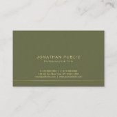 Carte De Visite Design moderne élégant Green Pearl Finish Luxe (Dos)